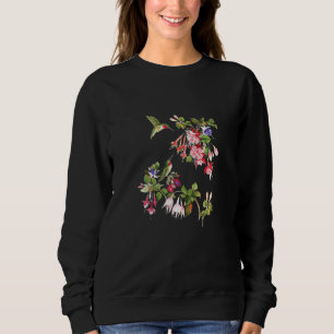 Womens Hummingbird Fuchsias Springtime Flowers Sweatshirt