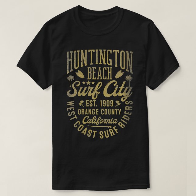 Womens Huntington Beach Surf City Orange County Ca T-Shirt (Design Front)