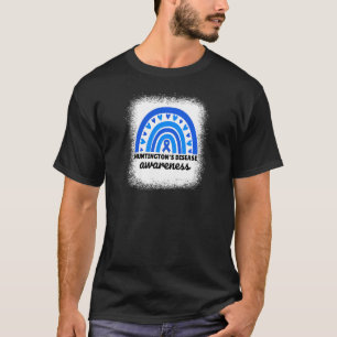Womens Huntingtons Disease Awareness Blue Rainbow T-Shirt