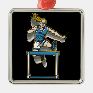 Women's Hurdles Metal Tree Decoration
