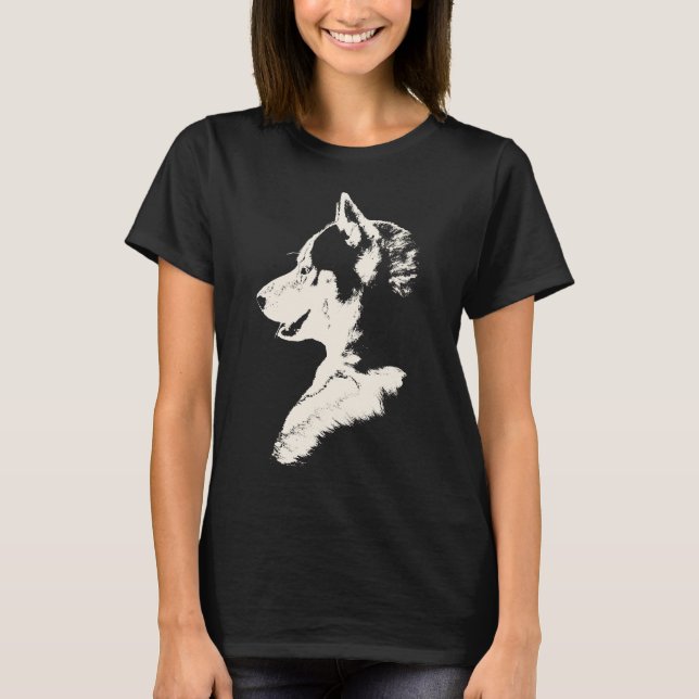 Women's Husky Shirt Husky Malamute Dog Shirts (Front)