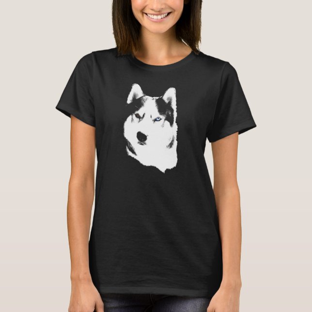 Women's Husky Shirt Husky Malamute Sled Dog Shirts (Front)