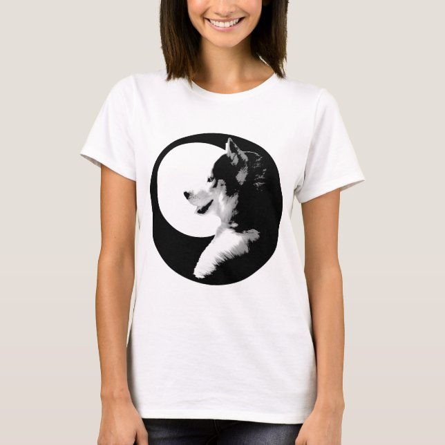 Women's Husky Shirt Husky Wolf Plus Size Shirts (Front)