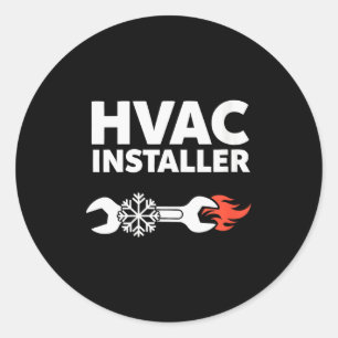 Womens Hvac Installer Funny Hvac Tech Technician F Classic Round Sticker