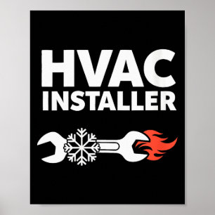 Womens Hvac Installer Funny Hvac Tech Technician F Poster