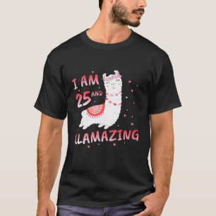 Womens I Am 25 Years Old And Llamazing Llama 25th T-Shirt