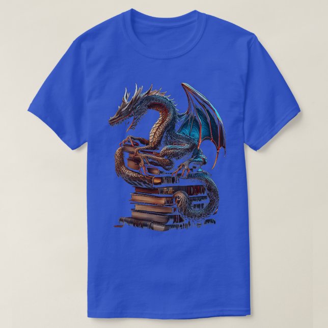 Womens I Am A Book Dragon Not A Worm Funny Reading T-Shirt (Design Front)