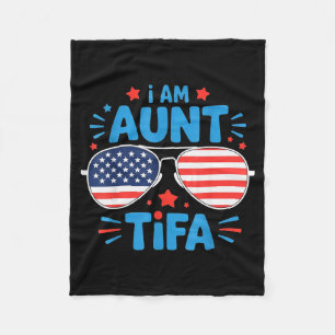 Womens I Am Aunt Tifa Tee Fleece Blanket