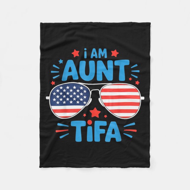 Womens I Am Aunt Tifa Tee  Fleece Blanket (Front)