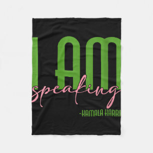 Womens I Am Speaking Kamala Harris Fleece Blanket