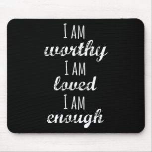 Women's I Am Worthy Motivational Christian Mouse Mat
