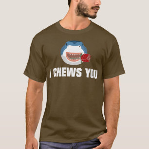 Womens I Chews You Shark Adorable Gift VNeck  T-Shirt