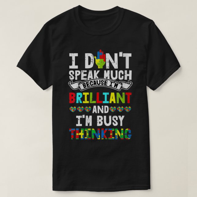 Womens I Dont Speak Much Autism Awareness Gifts Fo T-Shirt (Design Front)