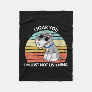 Womens I Hear You Im Just Not Listening Funny Fleece Blanket