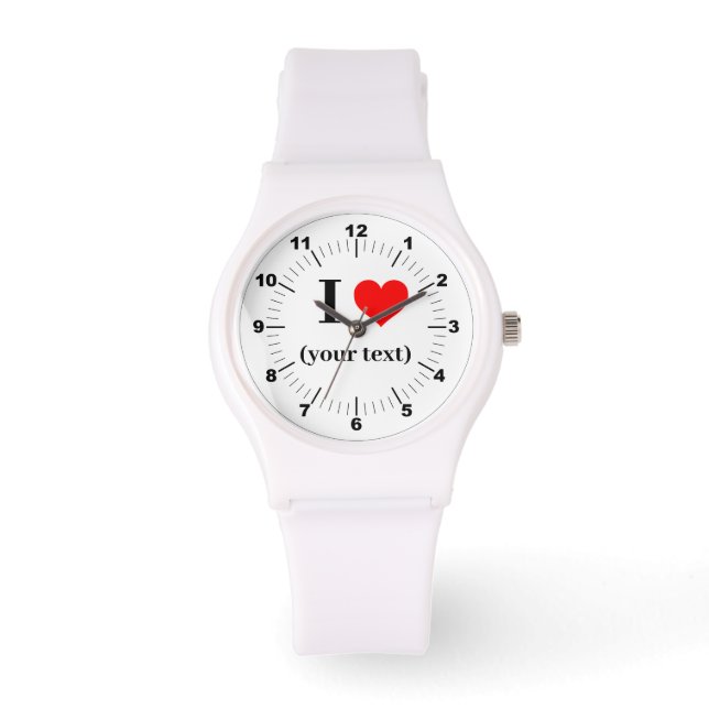 Women's I Heart Sporty White Silicon Watch (Front)