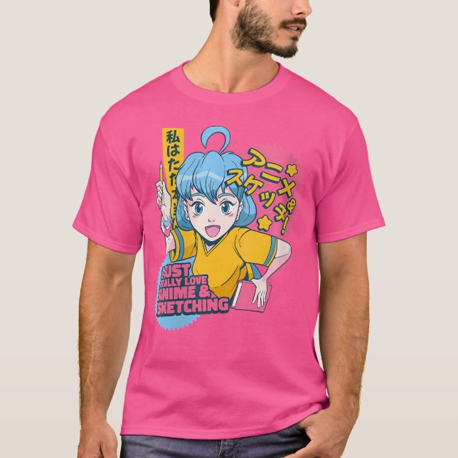 Womens I Just Really Love Anime And Sketching Woma T-Shirt (Front)