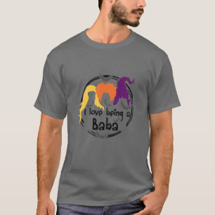 Womens I Love Being A Baba Halloween Bat Witch T-Shirt