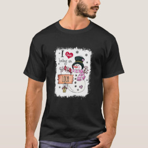 Womens I Love Being A Lola Snowman Christmas Funny T-Shirt