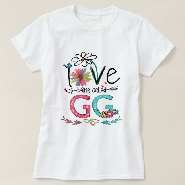 Womens I Love Being Called Gg Sunflower Mothers Da T-Shirt (Design Front)