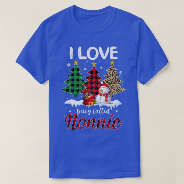 Womens I Love Being Called Grandma Nonnie Snowman  T-Shirt (Design Front)