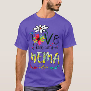 Womens I Love Being Called Mema Sunflower Mothers  T-Shirt
