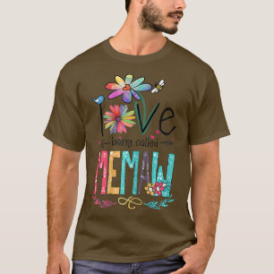Womens I Love Being Called Memaw Sunflower Mothers T-Shirt