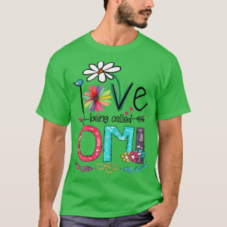 Womens I Love Being Called Omi Sunflower Mothers D T-Shirt