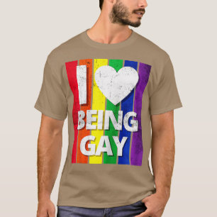 Womens I Love Being Gay Awareness Month Distressed T-Shirt