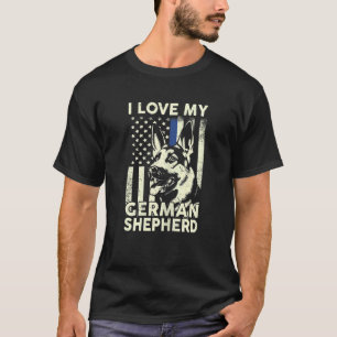 Womens I Love German Shepherd German Shepard Dog M T-Shirt