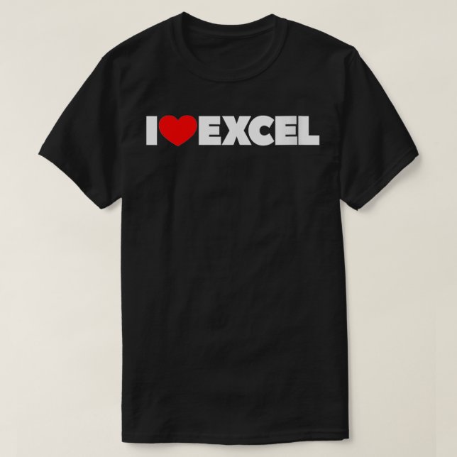 Womens I Love Heart Excel VNeck  T-Shirt (Design Front)