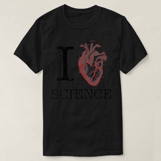 Womens I Love Heart Science Anatomy Illustration B T-Shirt (Design Front)