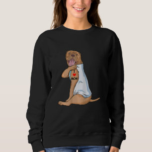 Womens I Love Mum Tattoo Dogue De Bordeaux Mum Dog Sweatshirt