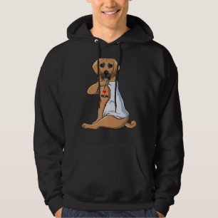 Womens I Love Mum Tattoo Puggle Mum Dog Women Hoodie