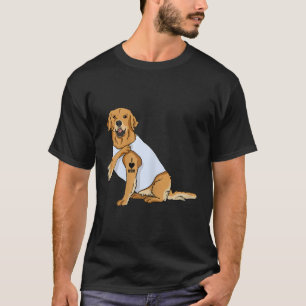 Womens I Love Mum Tattoo Retriever Dog Mothers Day T-Shirt