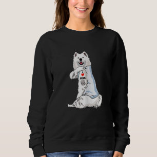 Womens I Love Mum Tattoo Samoyed Mum Dog Women Sweatshirt