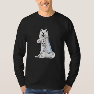 Womens I Love Mum Tattoo Samoyed Mum Dog Women T-Shirt