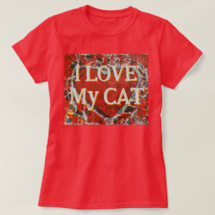 Women's I love my Cat Valentine's Heart T-Shirt