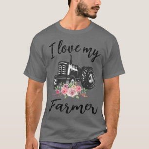 Womens I Love My Farmer Funny Farmer Wife Women Tr T-Shirt