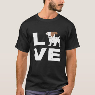 Womens I Love My Jack Russell Dog Puppy Pet Lover T-Shirt