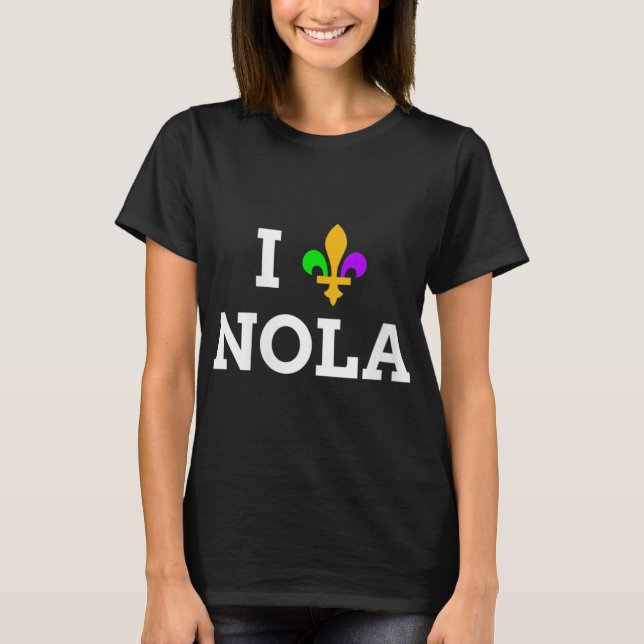Womens I Love New Orleans Fleur De Lis Heart Souve T-Shirt (Front)