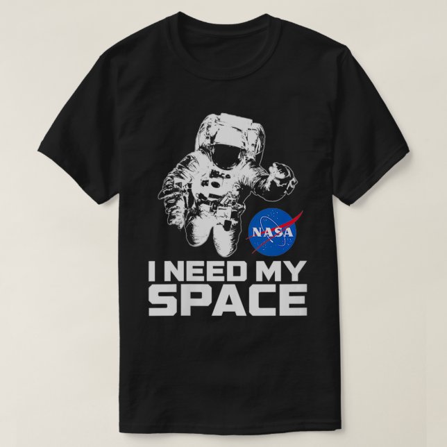Womens I Need My Space  with Astronaut Space VNeck T-Shirt (Design Front)
