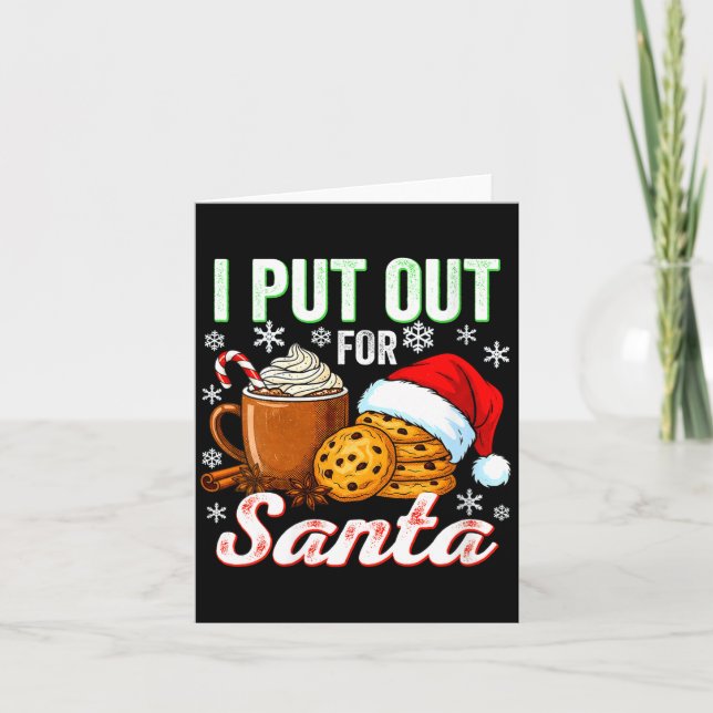 Womens I Put Out For Santa Funny Xmas Christmas Co Card (Front)