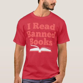 Womens I READ BANNED BOOKS  Reader Reading Book Lo T-Shirt