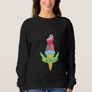 Womens I Scream Birb Memes Doodle Ice Cream Galah Sweatshirt