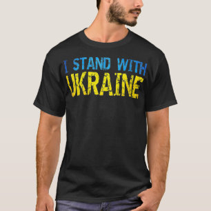 Womens I stand with Ukraine Support Ukraine Ukrain T-Shirt