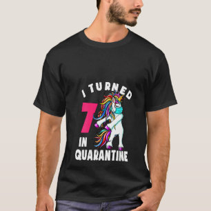 Womens I Turned 7 In Quarantine Flossing Unicorn 5 T-Shirt