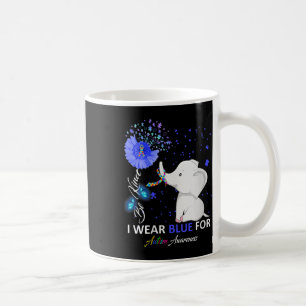 Womens I Wear Blue Autism Awareness - Elephant Aut Coffee Mug