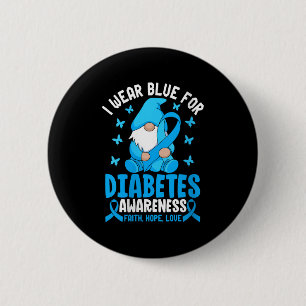 Womens I Wear Blue For Diabetes Awareness Faith Ho 6 Cm Round Badge