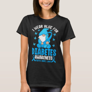 Womens I Wear Blue For Diabetes Awareness Faith Ho T-Shirt