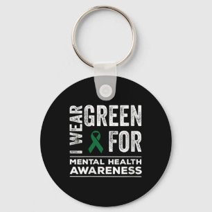 Womens I Wear Green For Mental Health Awareness Mo Key Ring